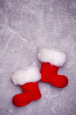 Noel tebrik kartı. Noel babalar Ayakkabı