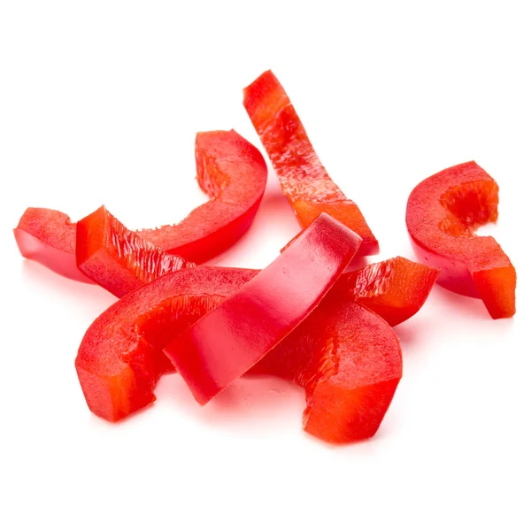Röd söt paprika skivad remsor — Stockfoto