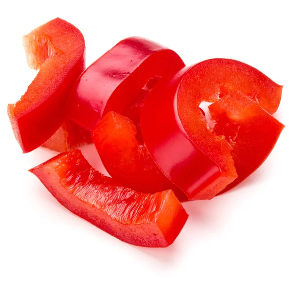 Kırmızı tatlı şeritler dilimlenmiş biber 