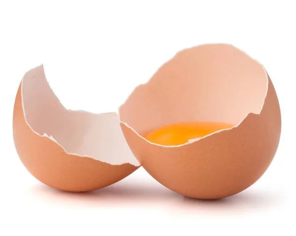Broken egg  in eggshell half — Stock Photo, Image