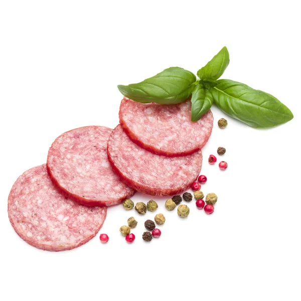 Gerookte salami worst segmenten — Stockfoto