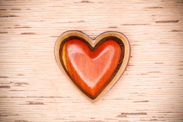 One wooden heart — Stock Photo, Image