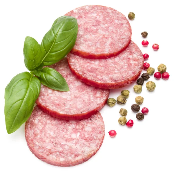 Gerookte salami worst segmenten — Stockfoto