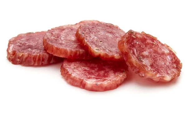 Salame affumicato fette di salsiccia — Foto Stock