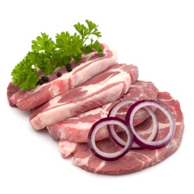 Çiğ domuz eti boyun pirzola et 