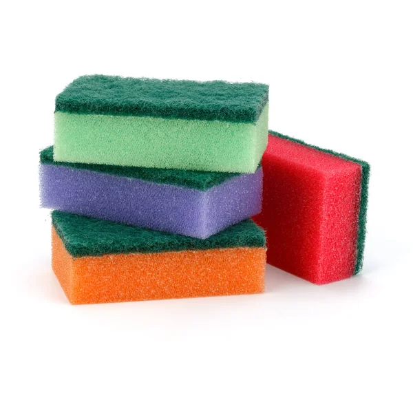 Stacked sponges isolated — Stock Photo, Image