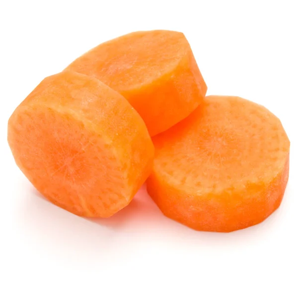 Trozos de zanahoria picada aislados — Foto de Stock