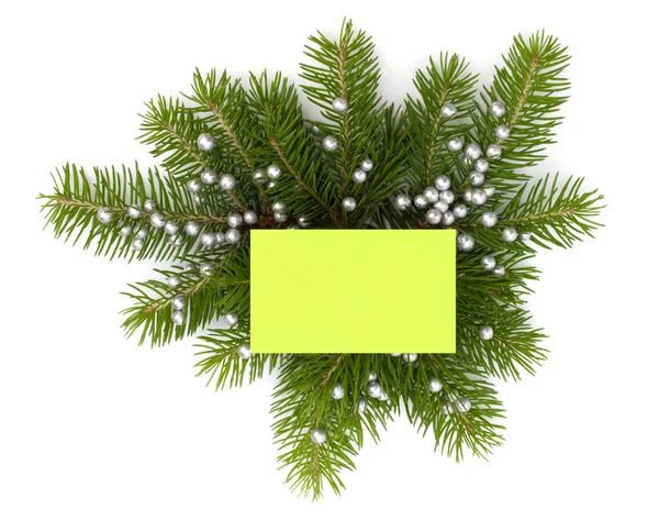 Decoração de Natal com cartão de saudação — Fotografia de Stock