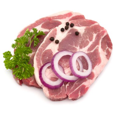 Çiğ domuz eti boyun pirzola et