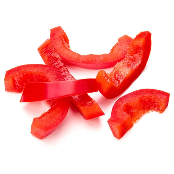 Piros paprika csíkokkal szeletelt — Stock Fotó