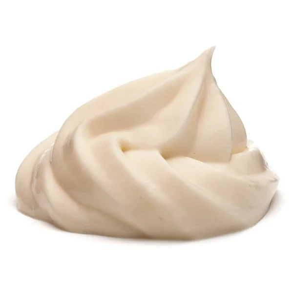 Goutte de mayonnaise tourbillonnée blanche — Photo