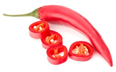 sliced red chili or chilli cayenne pepper  clipart