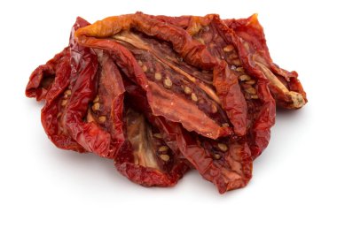 kurutulmuş domates üzerinde beyaz izole 