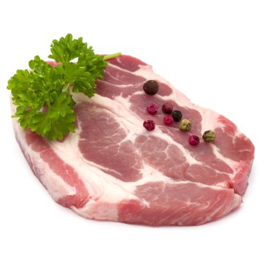 Çiğ domuz eti boyun pirzola et 