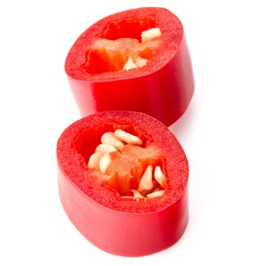 sliced red chili peppers clipart