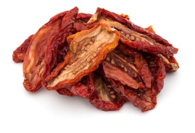 Beyaz üzerine kurutulmuş domates 