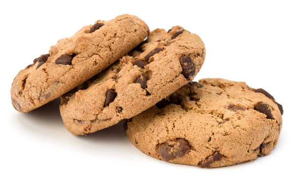 Three Chocolate chip cookies 