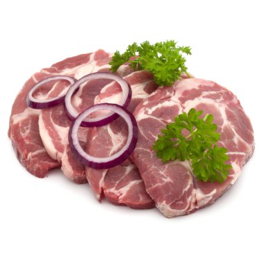 Çiğ domuz eti boyun pirzola et