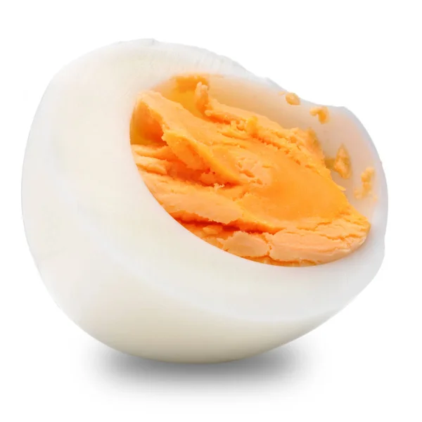 Одна вареная половина яйца — стоковое фото