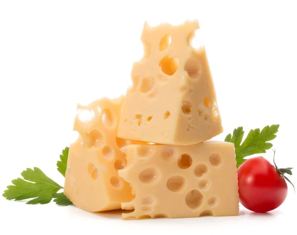 Bloco de queijo isolado — Fotografia de Stock
