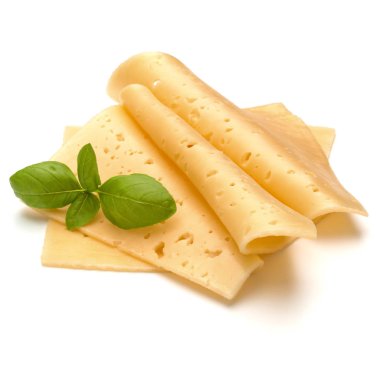 peynir dilimleri ve fesleğen bitki yaprakları