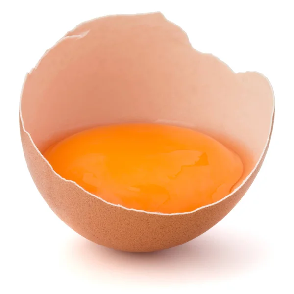 Rozbité vajíčko skořápka vejpůl — Stock fotografie