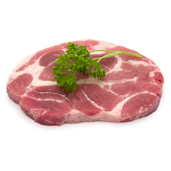 Raw pork neck chop meat 