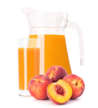 Şeftali meyve suyu cam sürahi