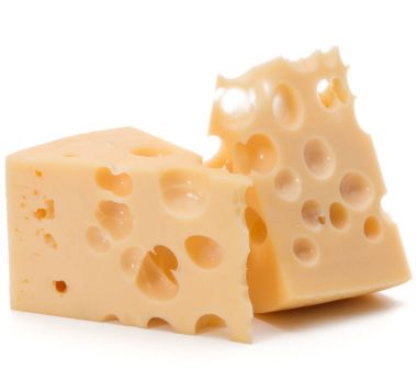 Cheese blocks on white clipart