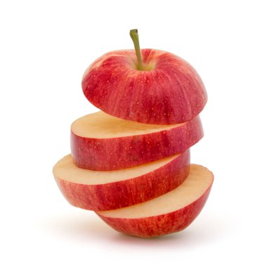 Kırmızı dilimlenmiş elma 