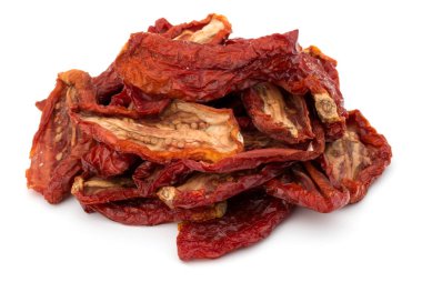 Beyaz üzerine kurutulmuş domates 