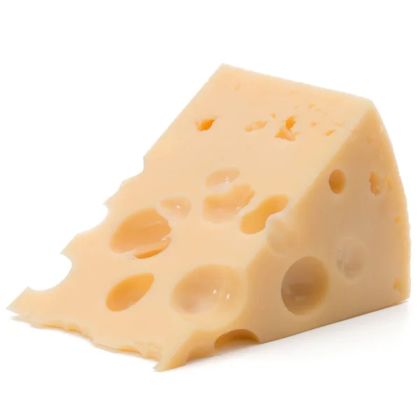 Blocco di formaggio su bianco — Foto Stock