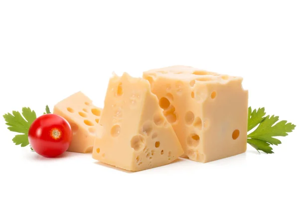 Μπλοκ τυρί σε λευκό — Φωτογραφία Αρχείου