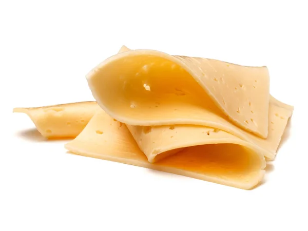 Fatias de queijo em branco — Fotografia de Stock