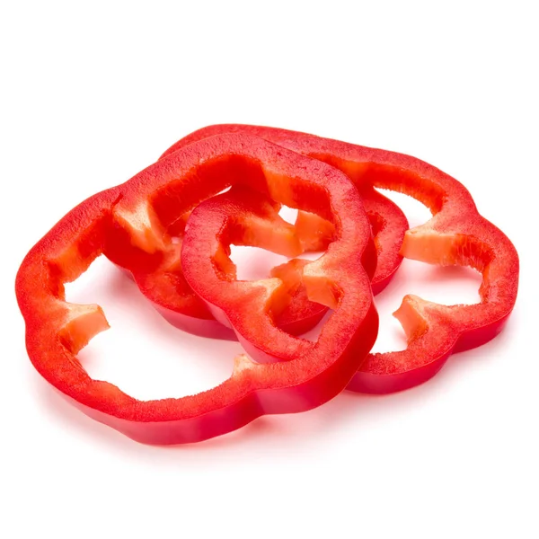 Red sweet bell pepper slices — Stock Photo, Image