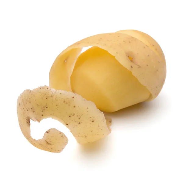 Peeled potato with peel spiral — Stock Photo, Image