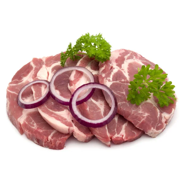 Cuello de cerdo crudo picado — Foto de Stock