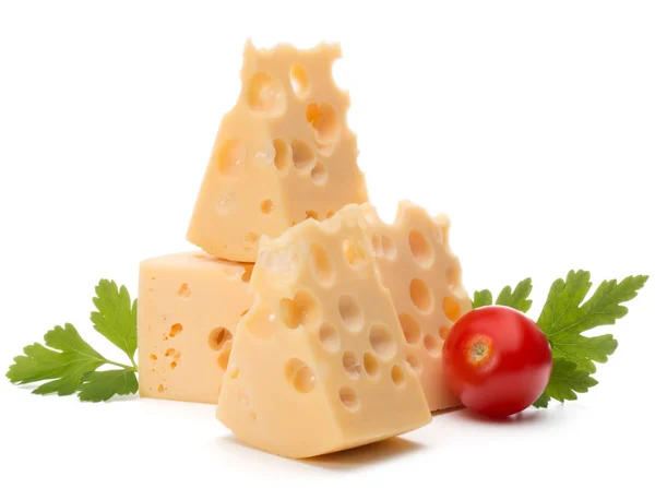 Bloques de queso con tomate y perejil —  Fotos de Stock