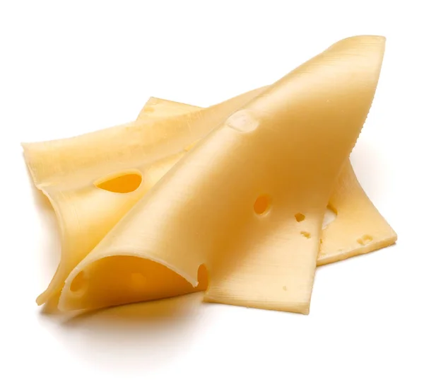 Fatias de queijo em branco — Fotografia de Stock