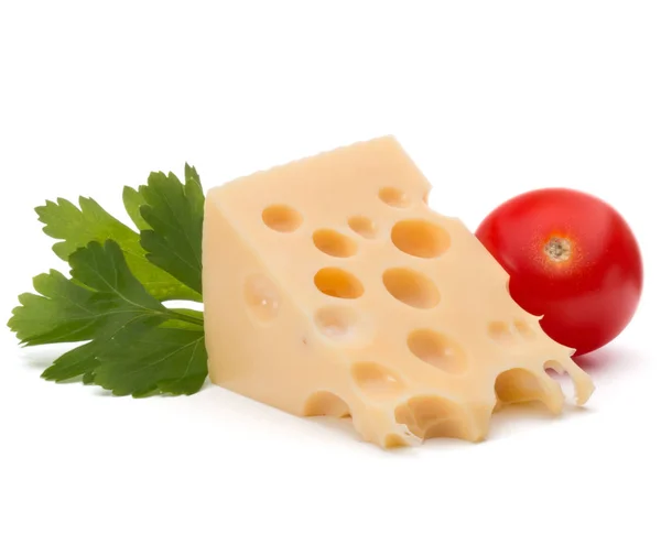 Cheese block with tomato — Stock Photo, Image