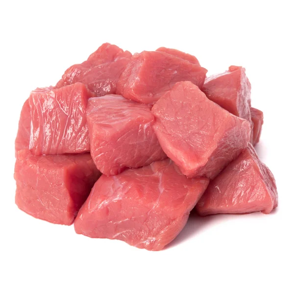 Kawałki mięsa surowego posiekane wołowa — Zdjęcie stockowe
