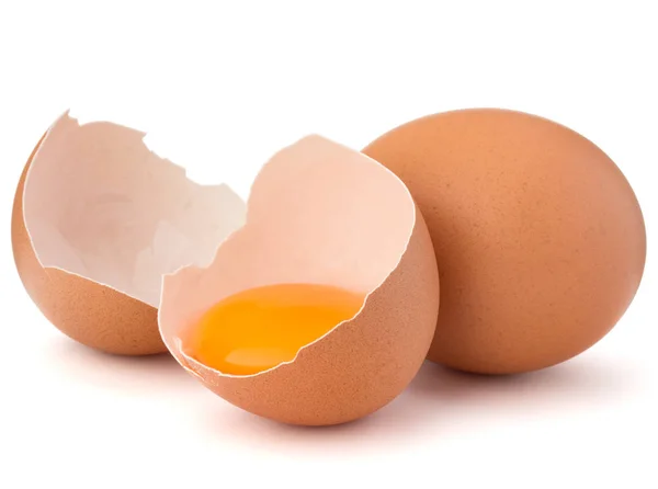Huevo en cáscara de huevo mitad y huevo — Foto de Stock