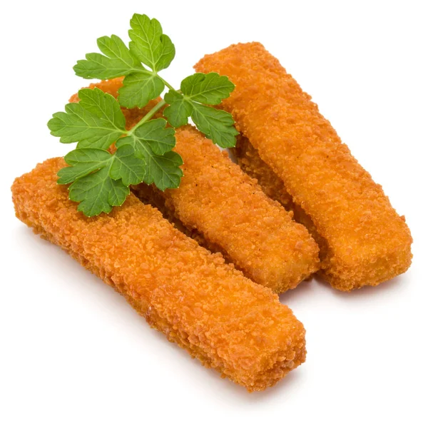 Crispy Fish fingers and parsley leaves — Stock Photo, Image