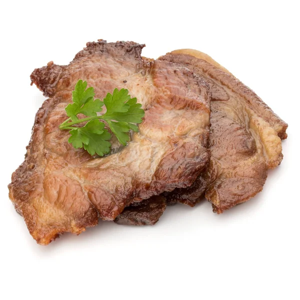 Carne de cerdo frita cocida con hierba de perejil — Foto de Stock
