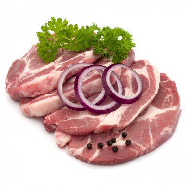 Çiğ domuz eti boyun pirzola et 