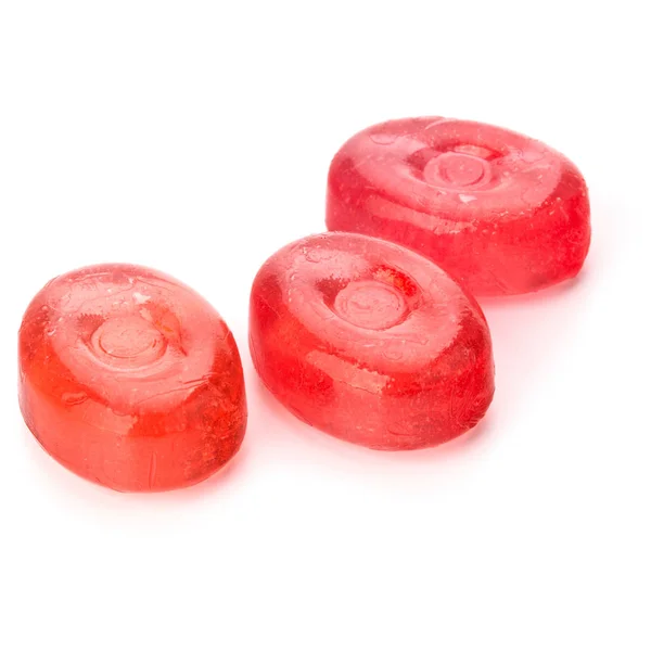 Τρία πολύχρωμα φρούτα σκληρό ζάχαρη καραμέλες — Φωτογραφία Αρχείου