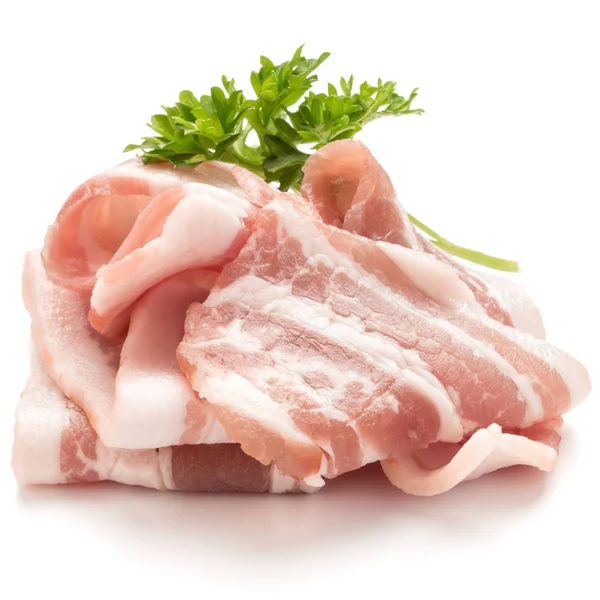 Skivad bacon och persilja blad — Stockfoto