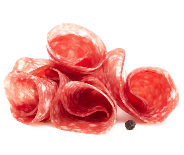 Plasterki kiełbasa salami — Zdjęcie stockowe