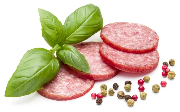 Salame affumicato fette di salsiccia — Foto Stock