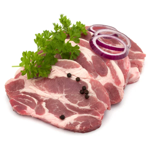 Çiğ domuz eti boyun pirzola et 